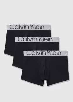 Image of Calvin Klein Mens Underwear 3 Pack Trunks In Black