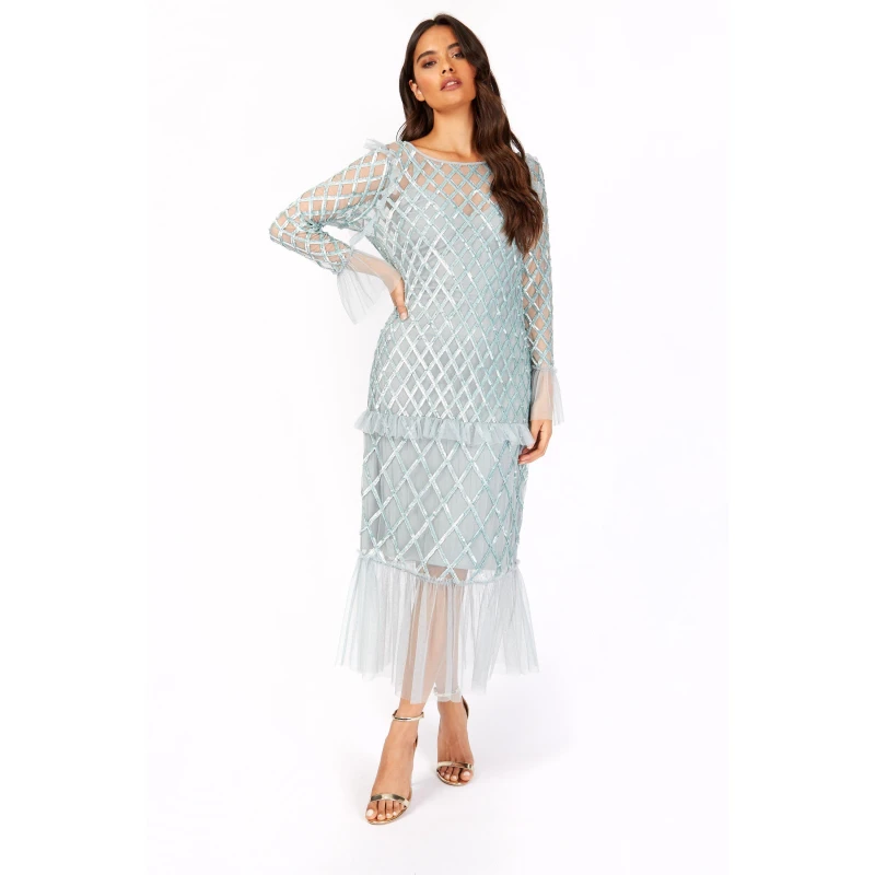 Image of Little Mistress Womens Maxi Dress Celestial Blue female 10 (S)