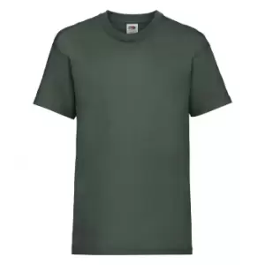 Image of Fruit Of The Loom Childrens/Kids Unisex Valueweight Short Sleeve T-Shirt (3-4) (Bottle Green)