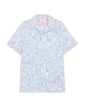 Image of Ps Paul Smith Casual Fit Short Sleeve Floral Camp Shirt