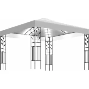 Image of Vidaxl - Gazebo with LED String Lights 3x3 m White White