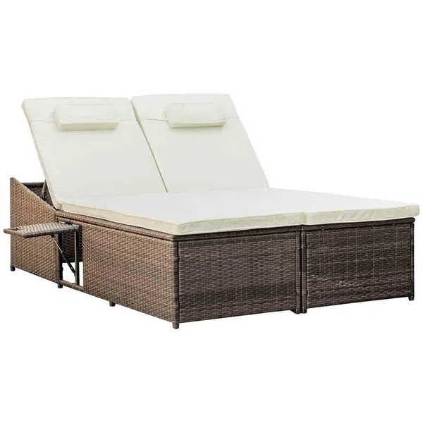 Image of Outsunny 2 Seater Double Rattan Sun Lounger Recliner Day Bed