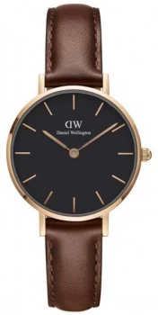 Image of Daniel Wellington Womens Petite 28mm St Mawes Gold Black Watch
