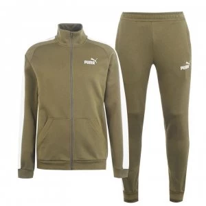 Image of Puma Clean Fleece Tracksuit Mens - Olive/White