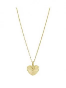 Image of Simply Silver Sterling Silver 925 12Ct Yellow Gold Diamond Cut Heart Pendant