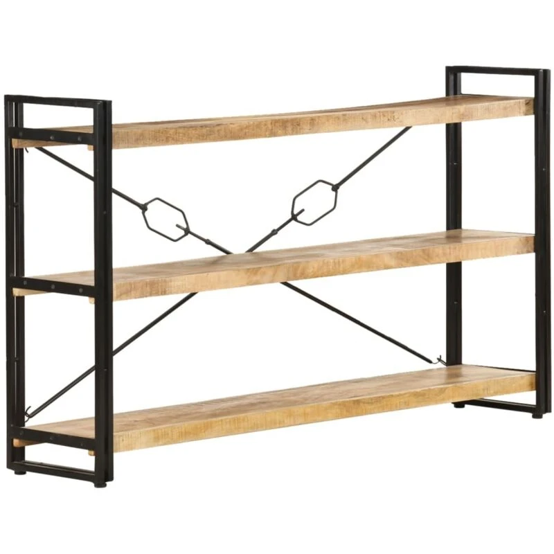 Image of VIDAXL 3-Tier Bookcase 140x30x80cm Solid Mango Wood vidaXL 8720286200667