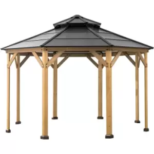 Image of Cedar wood Gazebo EggI in Black- 395cm x 395cm, black