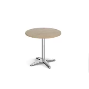 Image of Roma circular dining table with 4 leg chrome base 800mm - barcelona walnut