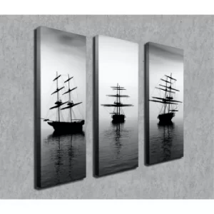 Image of CU02 Multicolor Decorative Canvas Painting (3 Pieces)