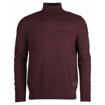 Image of Barbour Hurley Roll Neck Jumper - Winter Red RE24