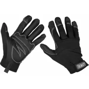 Image of Loops - pair Light Palm Black Mechanics Gloves - Large - Touch Screen Index Fingertip