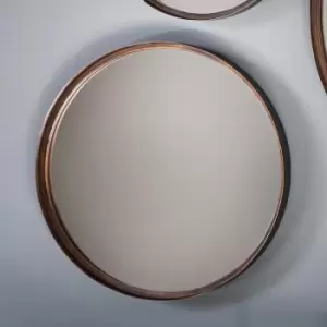 Image of Set of 2 Ruse Round Wall Mirrors, 31cm Bronze