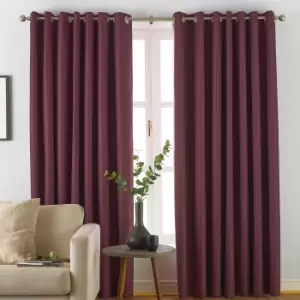 Image of Moon Premium Thermal Blackout Eyelet Curtains Berry