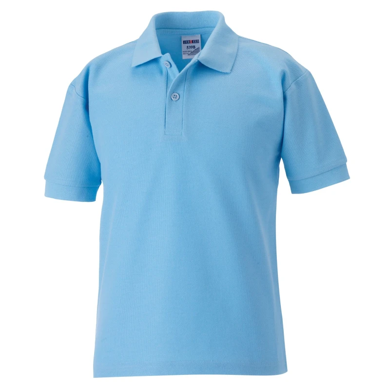 Image of Jerzees Schoolwear Jerzees Schoolgear 65 35 Pique Polo Shirt in Blue Size: 3-4 Years Blue Unisex 3-4 Years