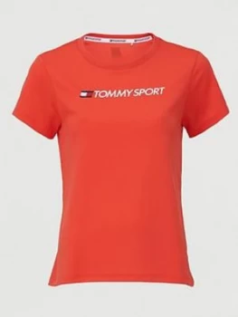 Image of Tommy Hilfiger Performance Chest Logo Top - Coral