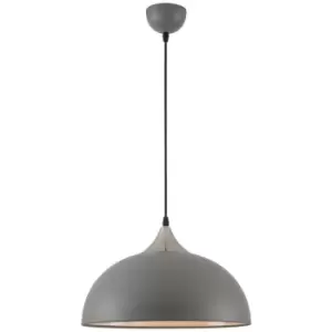 Image of Dome Ceiling Pendant, 1 x E27, Sand Grey, Satin Nickel - Luminosa Lighting