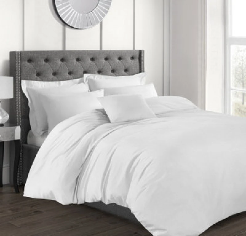 Image of Sweet Dreams Percale 200 Thread Count Cotton Duvet Cover Set With Pillowcases White