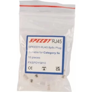 Image of TUK Ltd SPEEDY RJ45 Cat 5e UTP plug bag of 10
