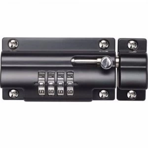 Image of Sterling 110mm 4 Dial Zinc Plated Combination Door Shed Cabinet Bolt Lock