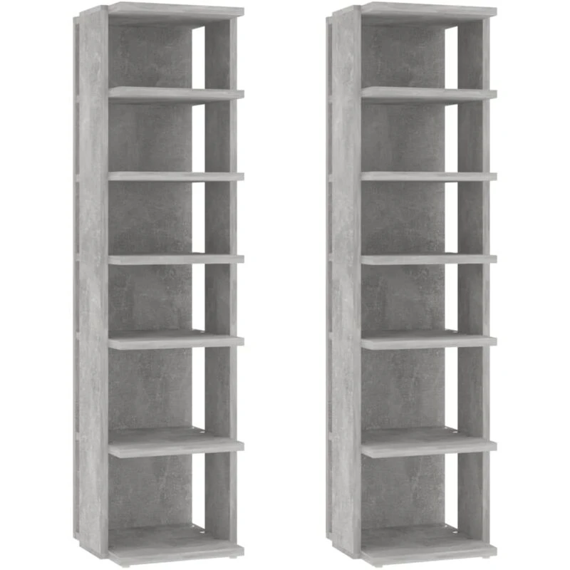 Image of VIDAXL Shoe Cabinets 2 pcs Concrete Grey 27.5x27x102cm Vidaxl 8720286610329