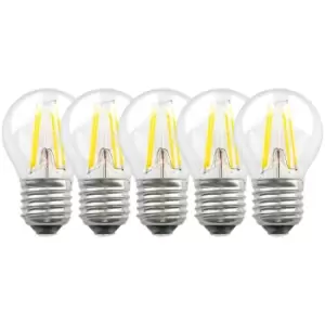 Image of 5 Watts E27 LED Bulb Clear Golf Ball Warm White Dimmable, Pack of 5