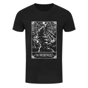 Image of Deadly Tarot Mens The Werewolf T-Shirt (S) (Black/White)