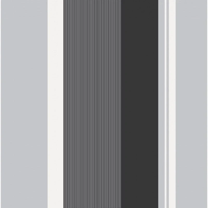 Image of CWV WALLCOVERINGS Cwv Wallcoverings - Stripe Wallpaper Bold Charcoal Grey Black White Silver Luxury Modern WL-M0881