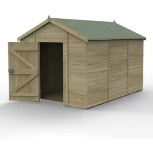 Image of 12' x 8' Forest Timberdale 25yr Guarantee Tongue & Groove Pressure Treated Windowless Apex Shed (3.65m x 2.52m) - Natural Timber