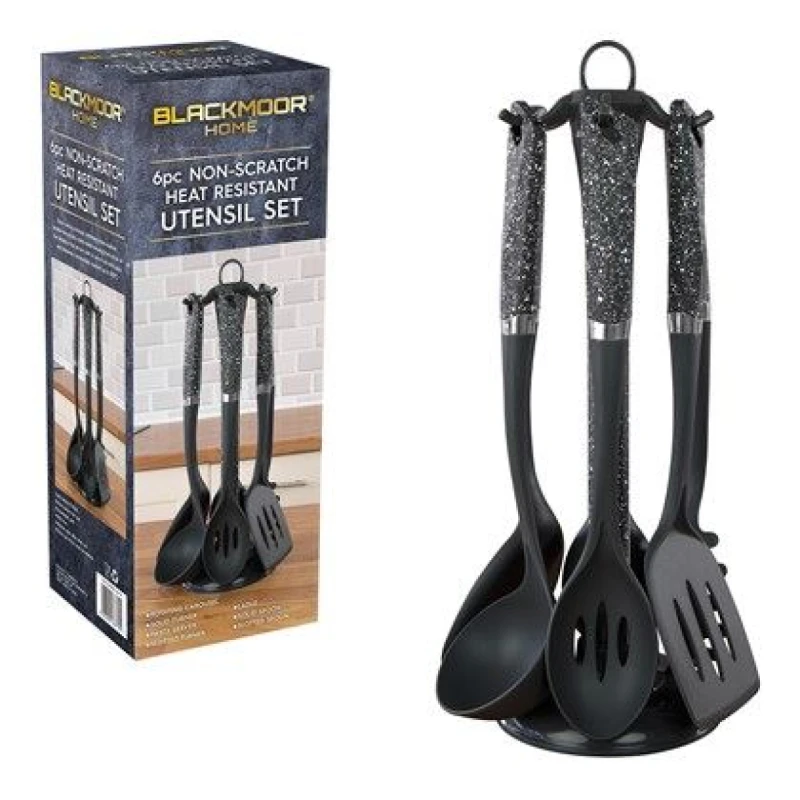 Image of Blackmoor 6 Piece Utensil Set - Black 66779