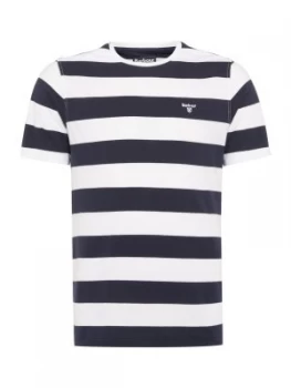 Image of Mens Barbour Wide Stripe Tee White