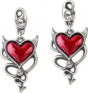Image of Alchemy Gothic Devil Heart Studs Earring Set multicolor