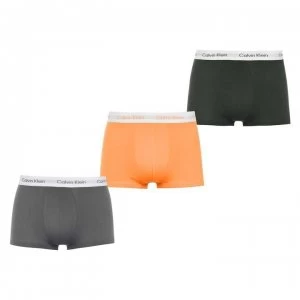 Image of Calvin Klein 3 Pack Low Rise Trunks - Leaf/Soot/Orng