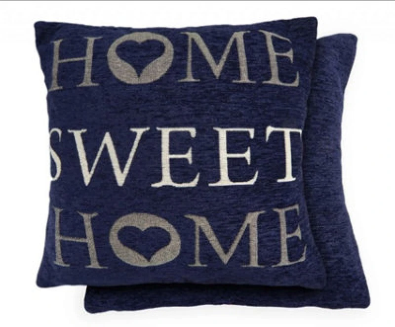Image of Home Sweet Home Cushion Cover In Navy