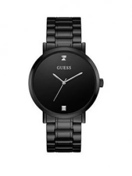 Image of Guess Guess Supernova Black Diamond Set Dial Black Bracelet Mens Watch