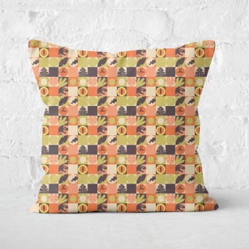 Image of Orange Jurassic Park Square Cushion 40x40cm - 60x60cm - Soft Touch