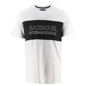 Image of Barbour International White Panel Logo T-Shirt