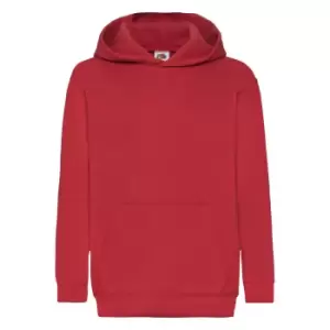 Image of Fruit Of The Loom Childrens Unisex Hooded Sweatshirt / Hoodie (5-6) (Red)