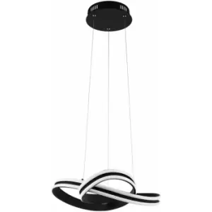 Image of Loops - Pendant Light Colour Black Shade White Plastic Bulb LED 2x18W Included