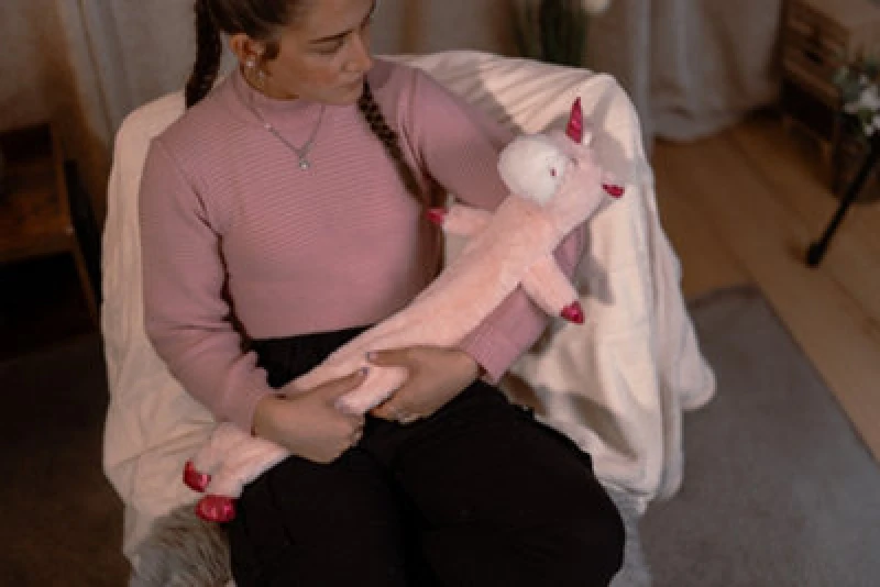 Image of 2L Long Hot Water Bottle With Cover - Unicorn