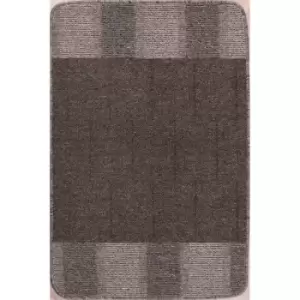 Image of Multi Mat Washable Blocks Doormat Non Slip Rug Charcoal 57 x 150cm (110''x411')