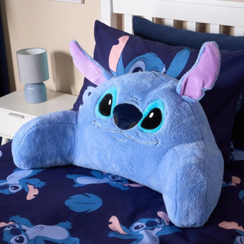 Image of OHS OHS Stitch Kids Cuddle Cushion Soft Fleece Reading Pillow in Blue Blue One Size Unisex 5027434224197