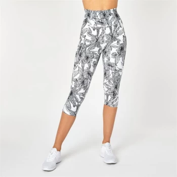Image of USA Pro High Rise Capri Cropped Leggings - Linen Floral