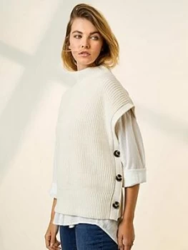 Image of Mint Velvet Easy Knitted Button Tabard - Cream