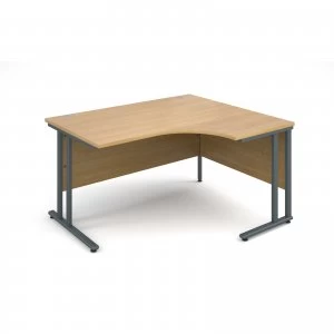Image of Maestro 25 GL Right Hand Ergonomic Desk 1400mm - Graphite cantilever f