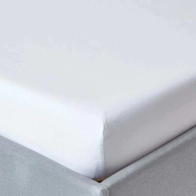 Image of Homescapes Egyptian Cotton Fitted Sheet 12" 200 Thread Count White