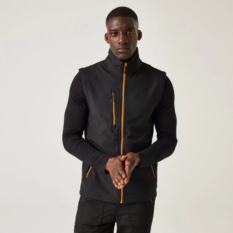 Image of Regatta Regatta Men 'Navigate' Softshell Bodywarmer in Orange Size: large Orange L Male 5063019708768