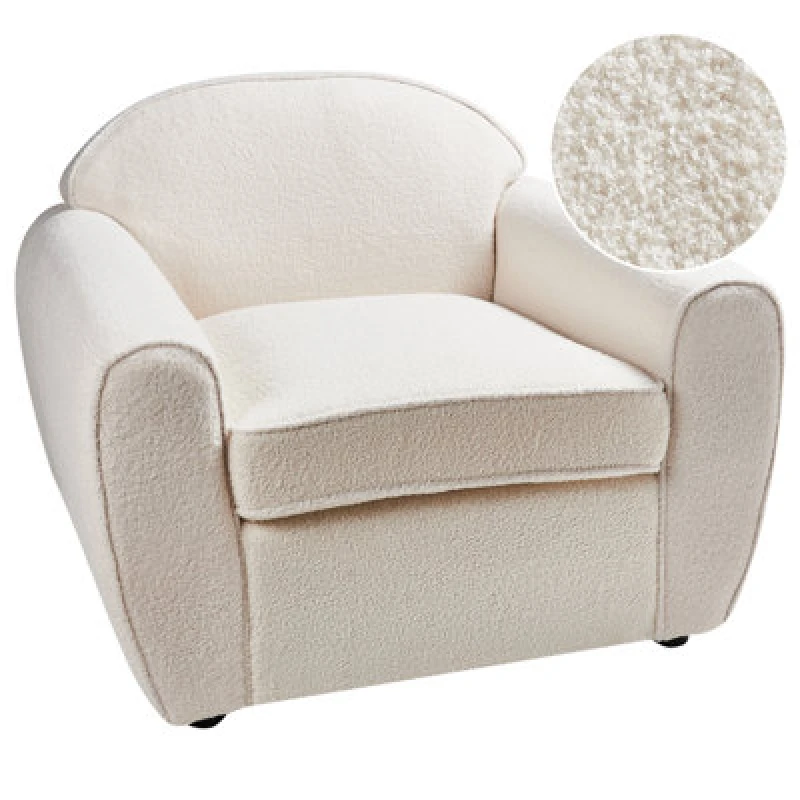 Image of Beliani Boucle Armchair Light Beige Ellede