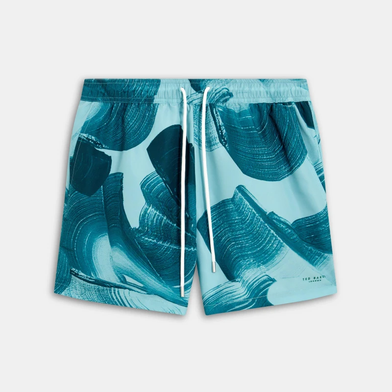 Image of Ted Baker Printed Swim Short Turquoise male XS (1)