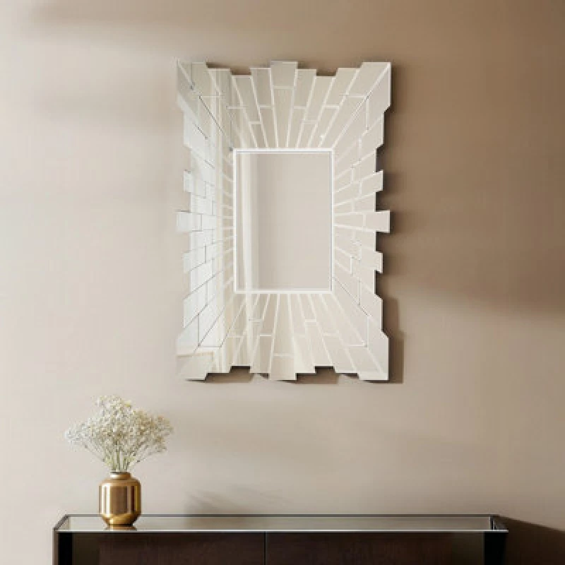 Image of Premier Housewares Glitzy Rectangular Wall Mirror Silver