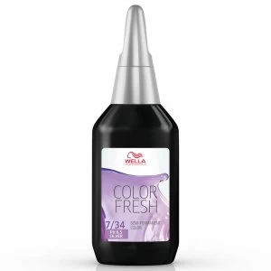 Image of Wella Professionals Color Fresh Semi-Permanent Colour - 7/74 Medium Brunette Red Blonde 75ml